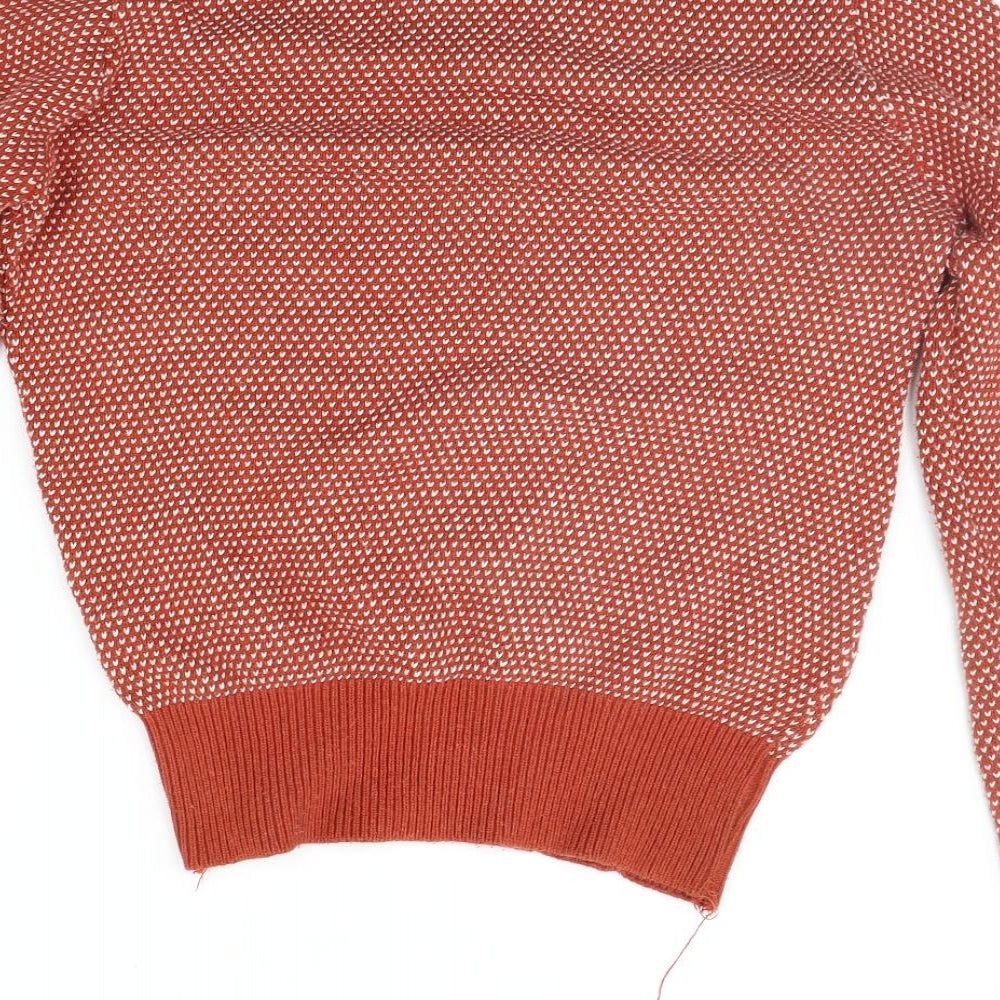 Barons Womens Orange Pullover Jumper Size M