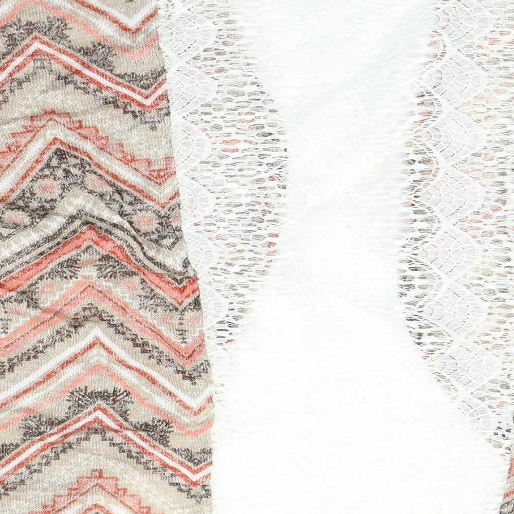 No Boundaries Womens Beige Geometric Cardigan Jumper Size M