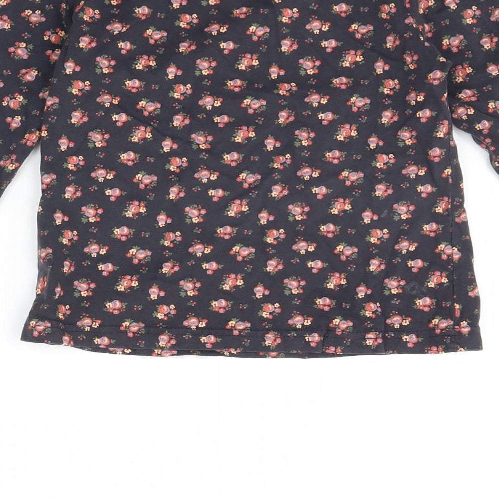 Young Dimension Girls Blue Floral Basic T-Shirt Size 6 Years