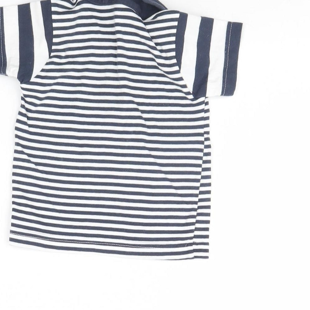 Nutmeg Baby Blue Striped Basic Polo Size 3-6 Months