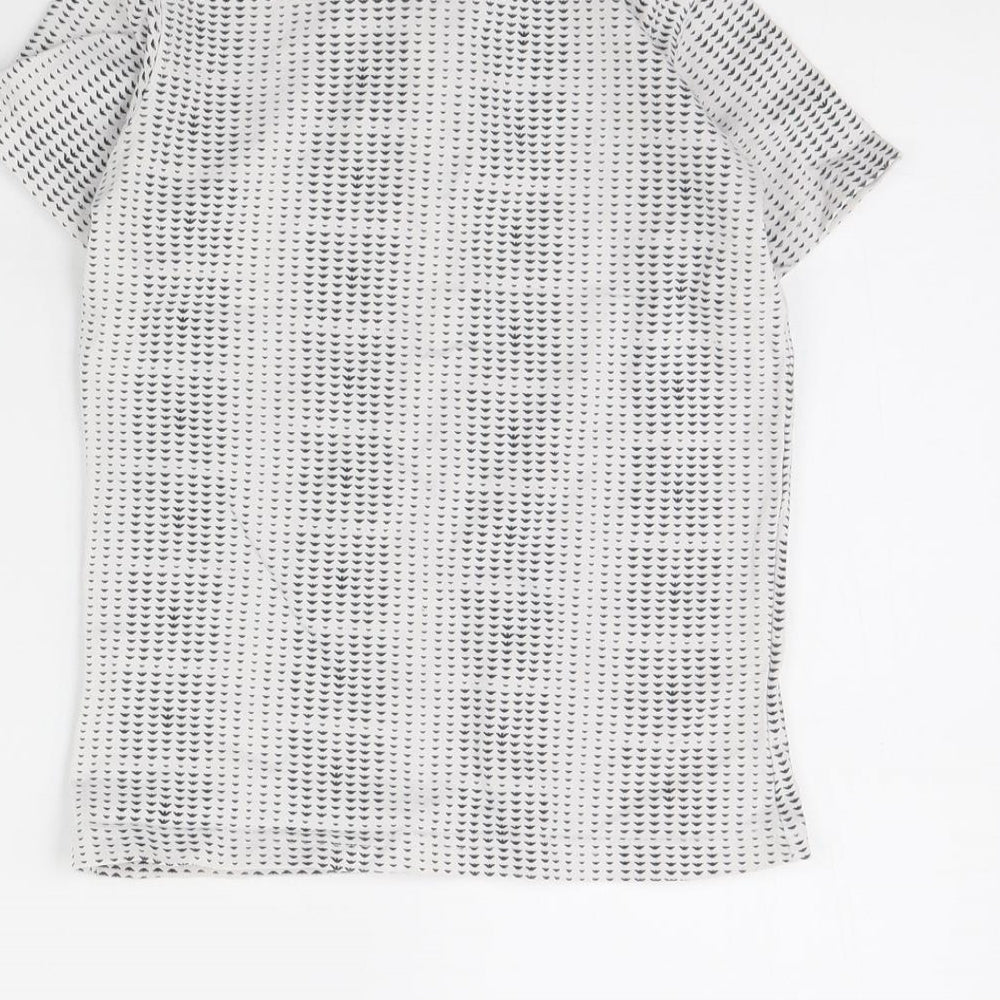 AJ Jeans Boys White Polka Dot Basic Polo Size 9 Years