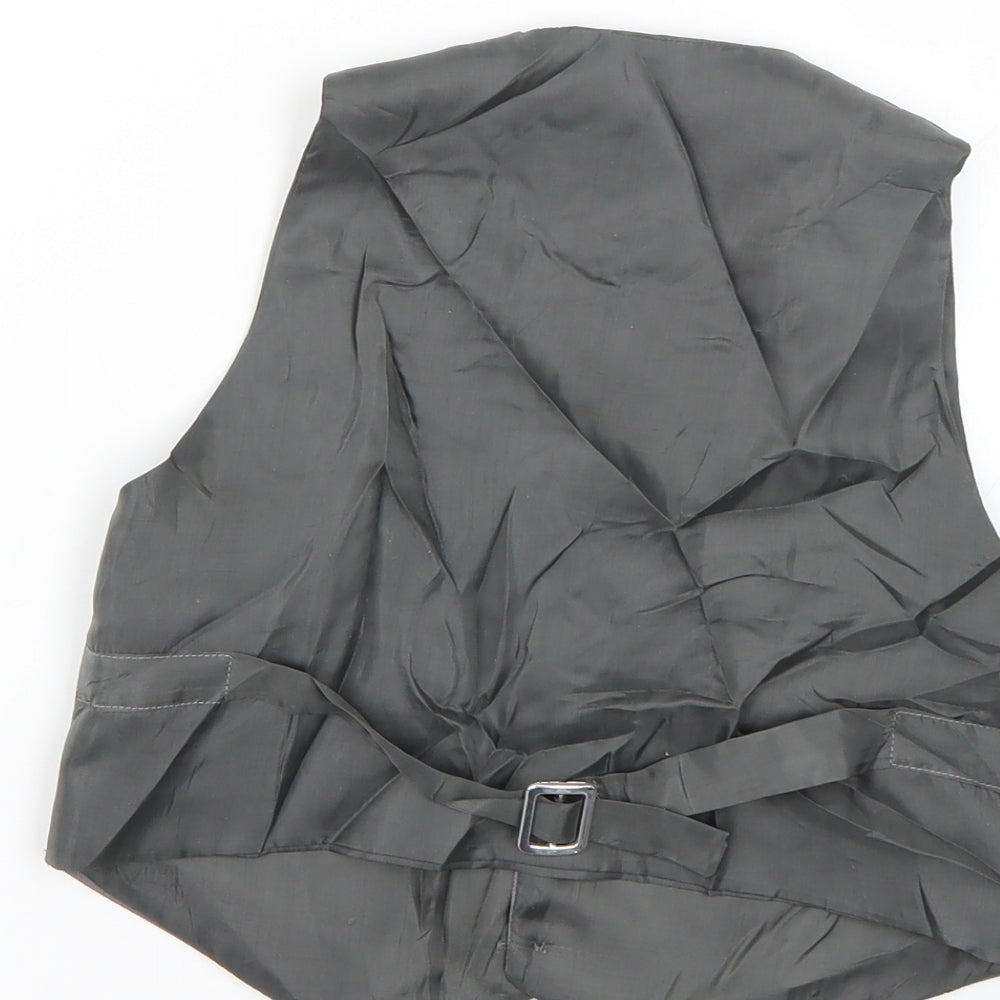 Preworn Boys Grey Overcoat Waistcoat Size 5 Years