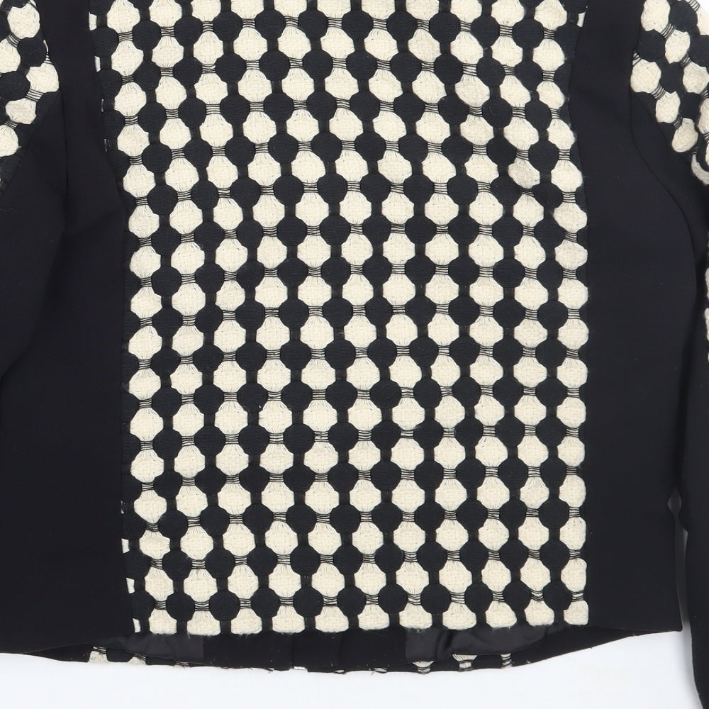 H&M Womens Black Geometric Jacket Coat Size 6