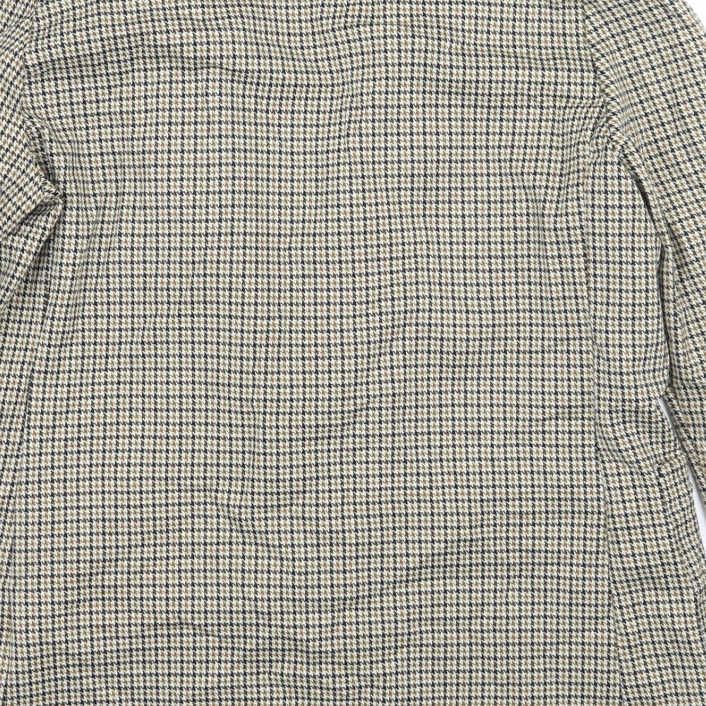 H&M Womens Beige Check Jacket Suit Jacket Size 12