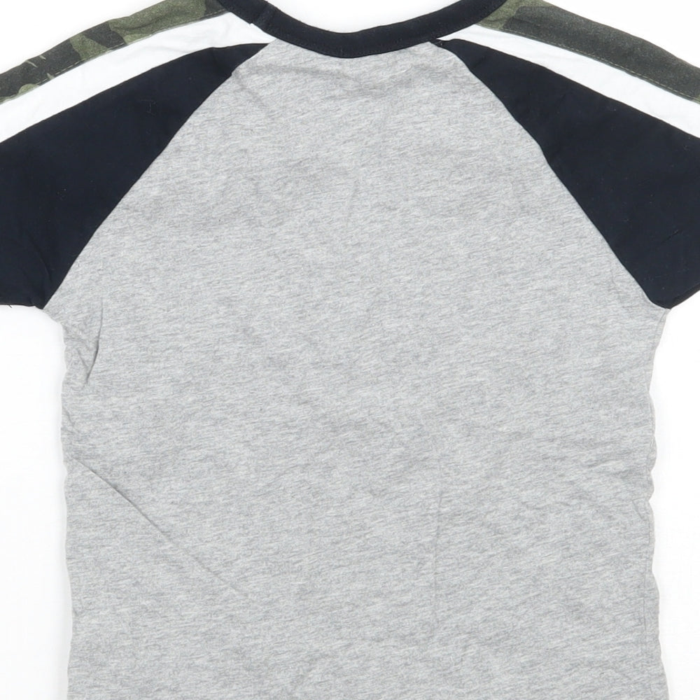 NEXT Girls Grey Geometric Basic T-Shirt Size 2 Years
