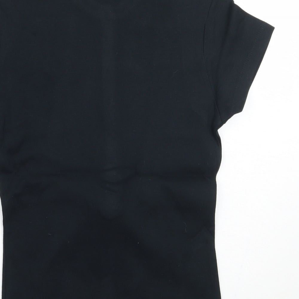 Moose Womens Black Basic Polo Size S