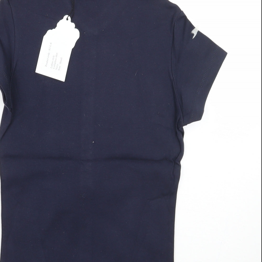 Moose Womens Blue Basic T-Shirt Size S
