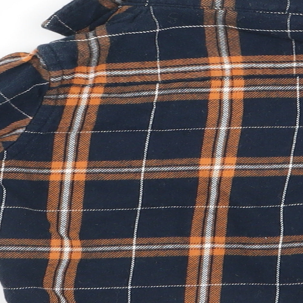 Mini Rebel Boys Blue Check Basic Button-Up Size 3-6 Months