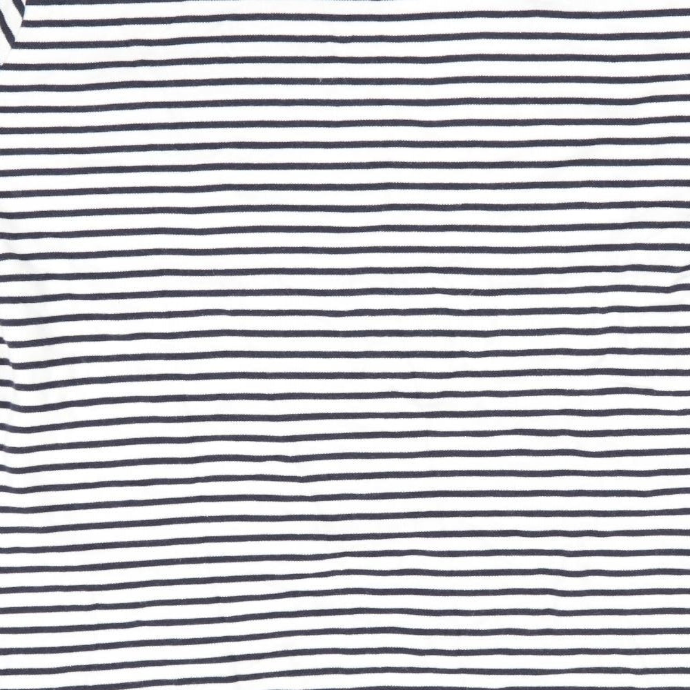 ISLE Essentials Womens Blue Striped Basic T-Shirt Size 14