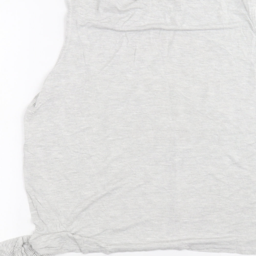 F&F Womens White Striped Basic T-Shirt Size M
