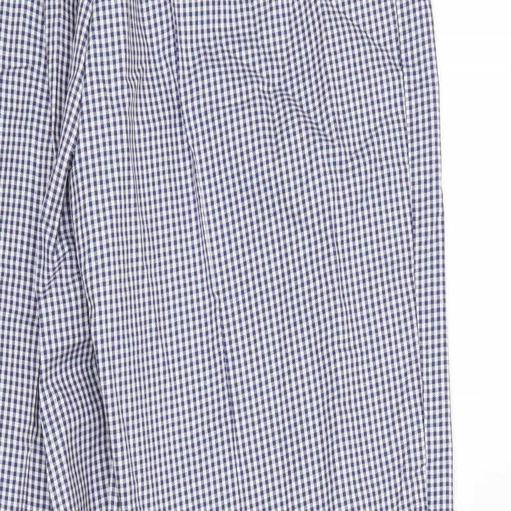 Alexandria Womens Blue Check Trousers Size 14 L28 in