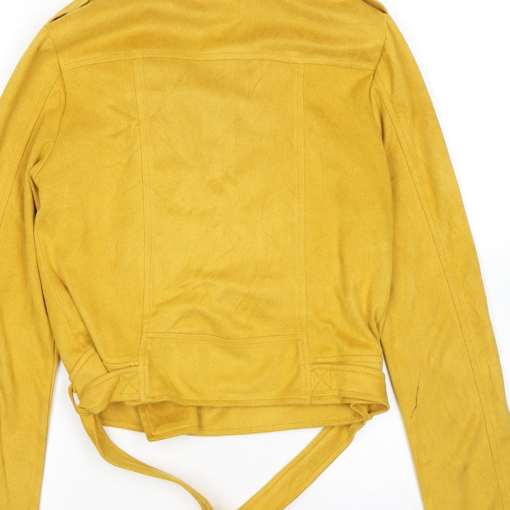 PRETTYLITTLETHING Womens Yellow Bomber Jacket Jacket Size 6