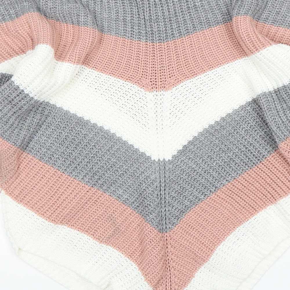 Select Womens Multicoloured Striped Pullover Jumper Size M