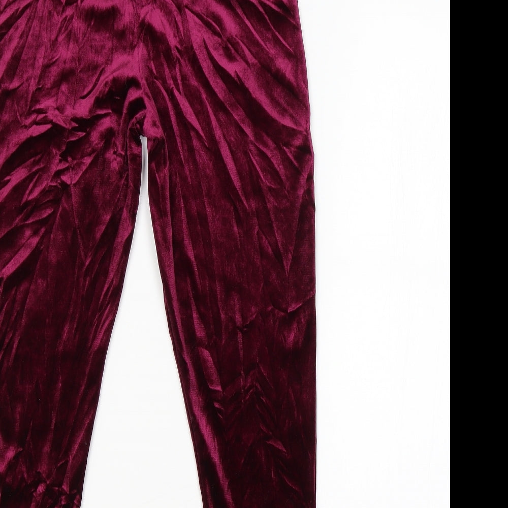Boohoo Womens Purple Trousers Size 6 L22 in