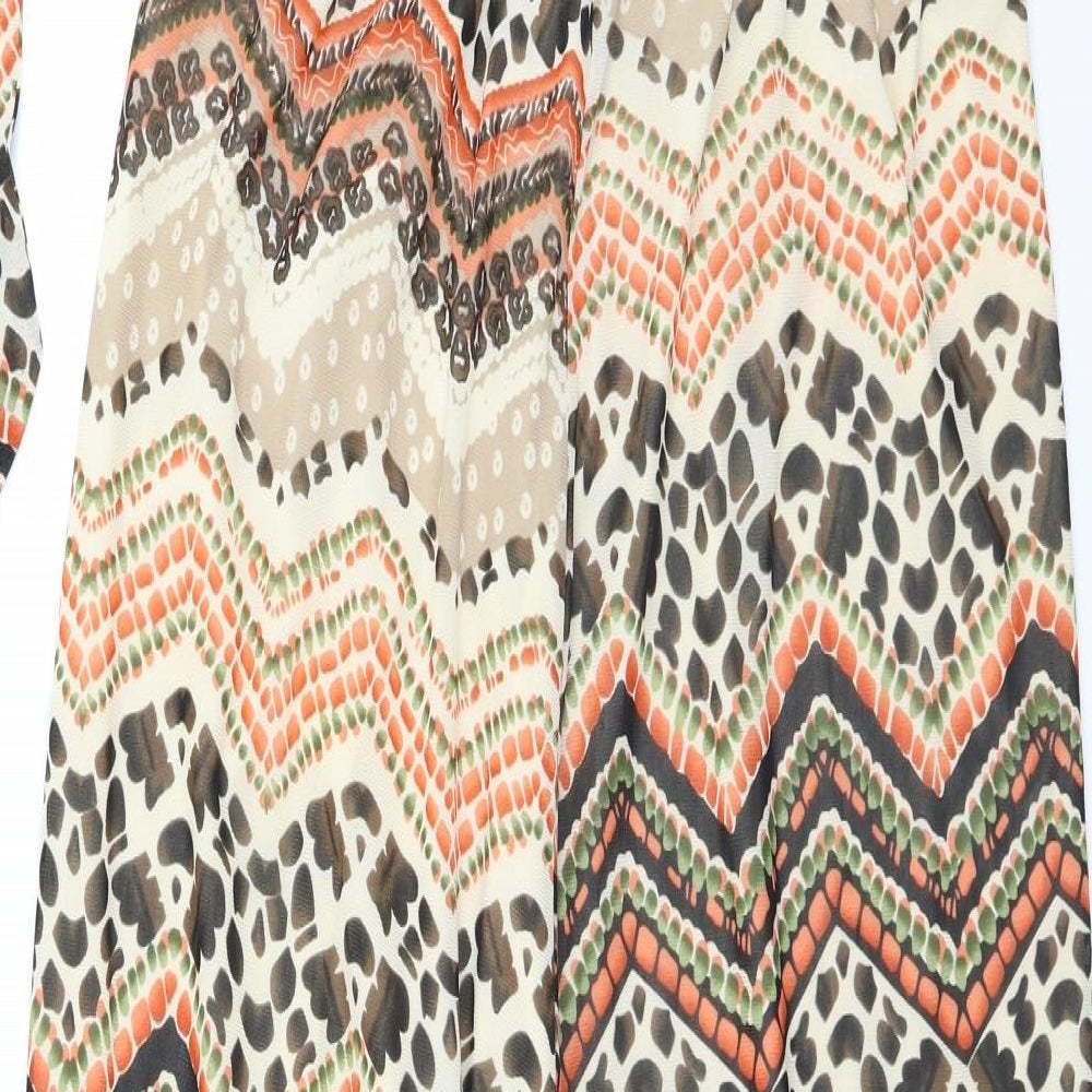 Pussycat London Womens Brown Animal Print A-Line Size 14