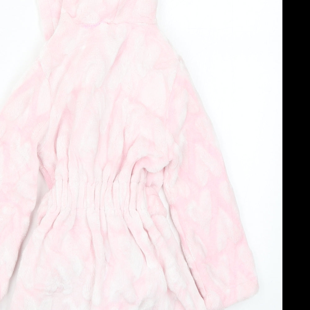 Peacocks Girls Pink Solid Kimono Robe Size 2-3 Years - Love Hearts