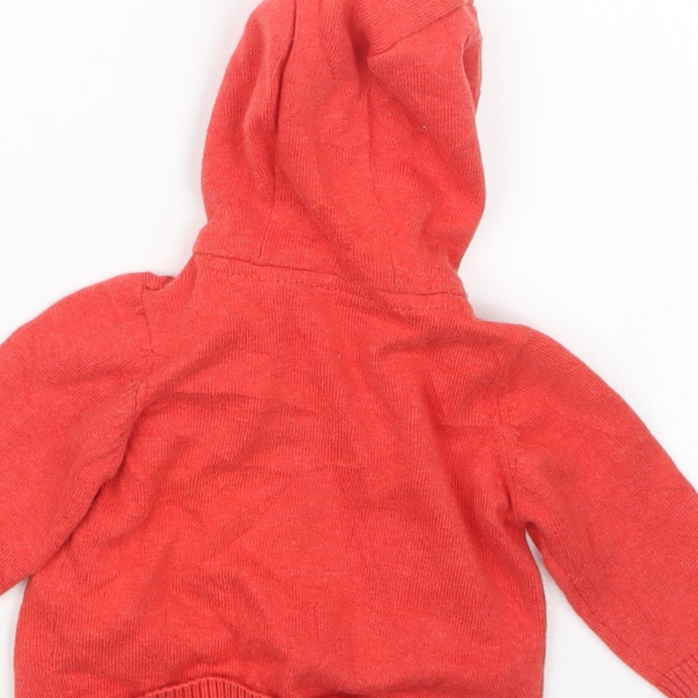 Marks & Spencer Girls Red Knit Cardigan Jumper Size 0-3 Months