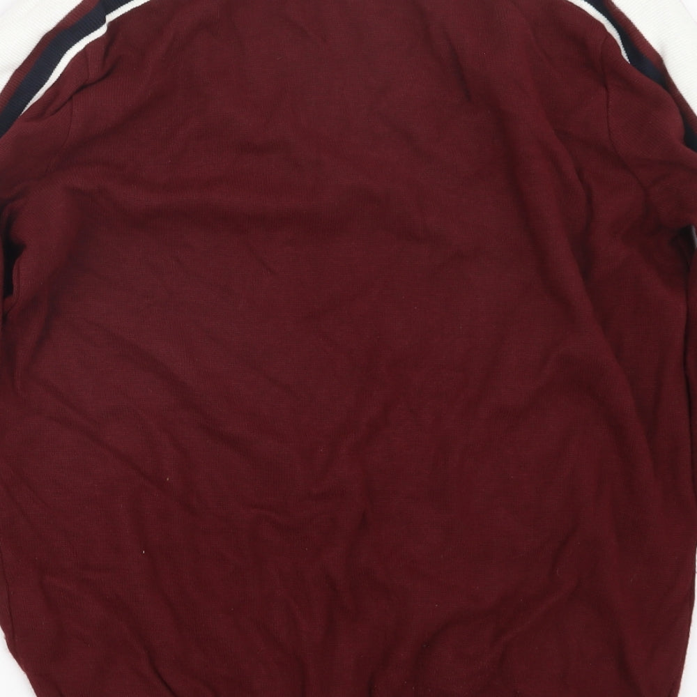 Loom Mens Red Knit Pullover Jumper Size S