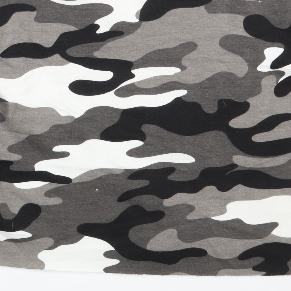 New Look Girls Grey Camouflage Pullover Sweatshirt Size 12-13 Years - Croppped
