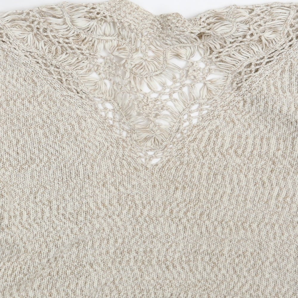 Indigo Womens Beige Wrap Jumper Size S