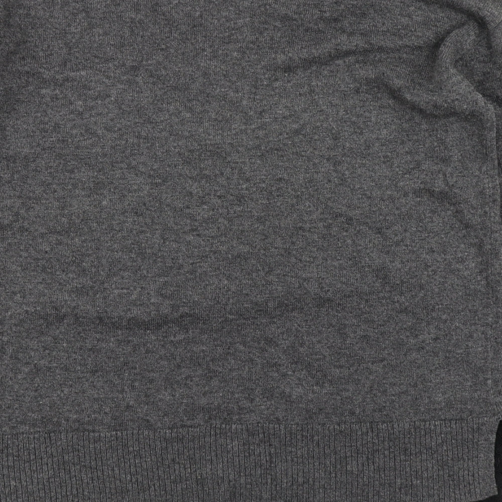 Topshop Womens Grey Knit Pullover Jumper Size 8 - lace hem