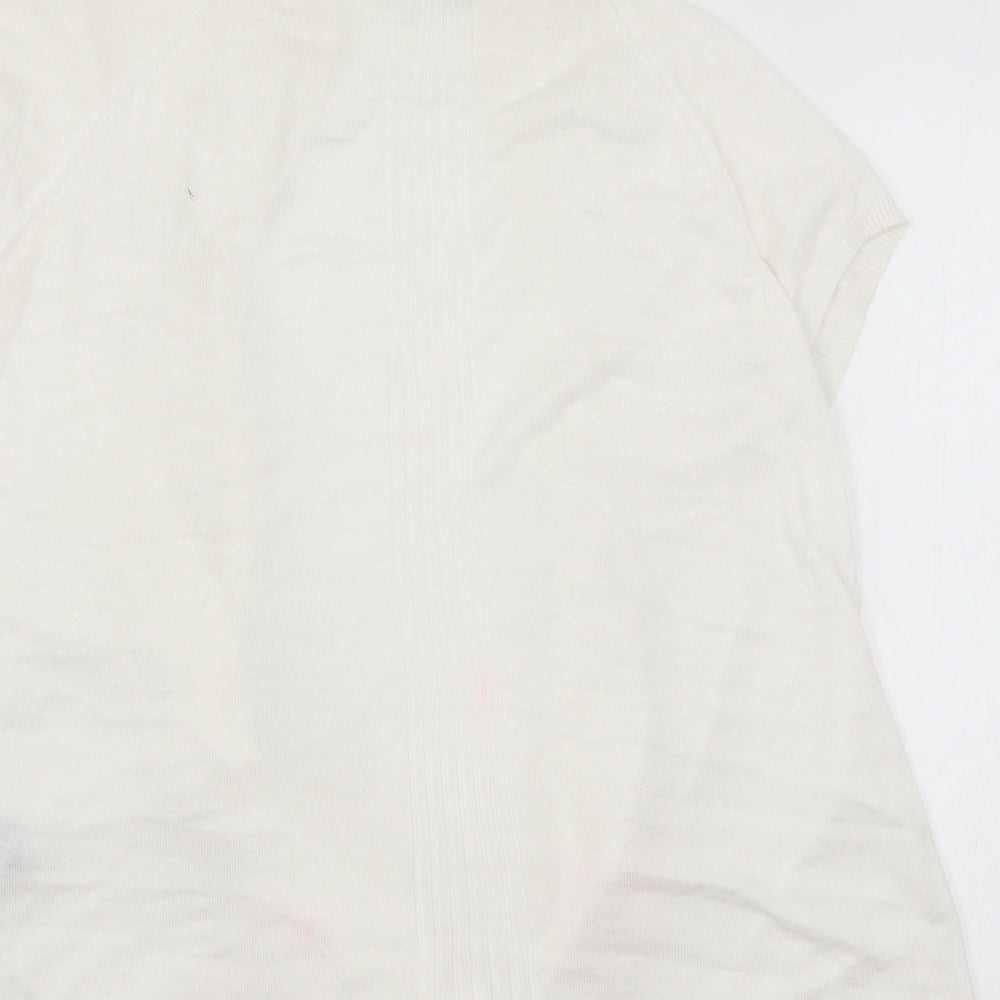 Marks & Spencer Womens White Knit Cardigan Jumper Size L