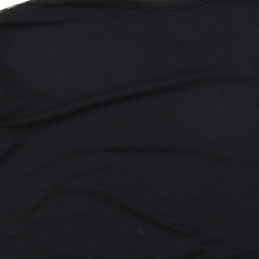 Atmosphere Womens Black Animal Print Jersey Basic T-Shirt Size 8