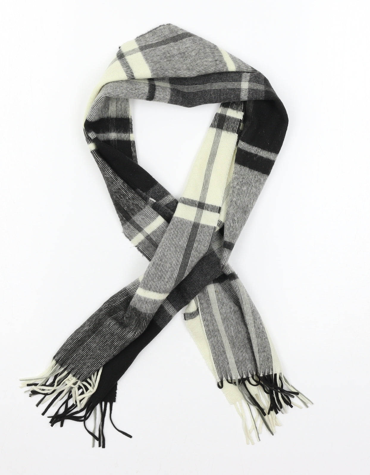 Preworn Womens Multicoloured Plaid Knit Scarf