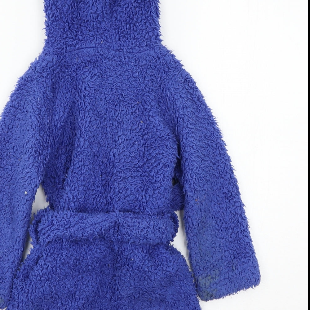 Dunelm Boys Blue Solid Microfibre Robe Size 3-4 Years