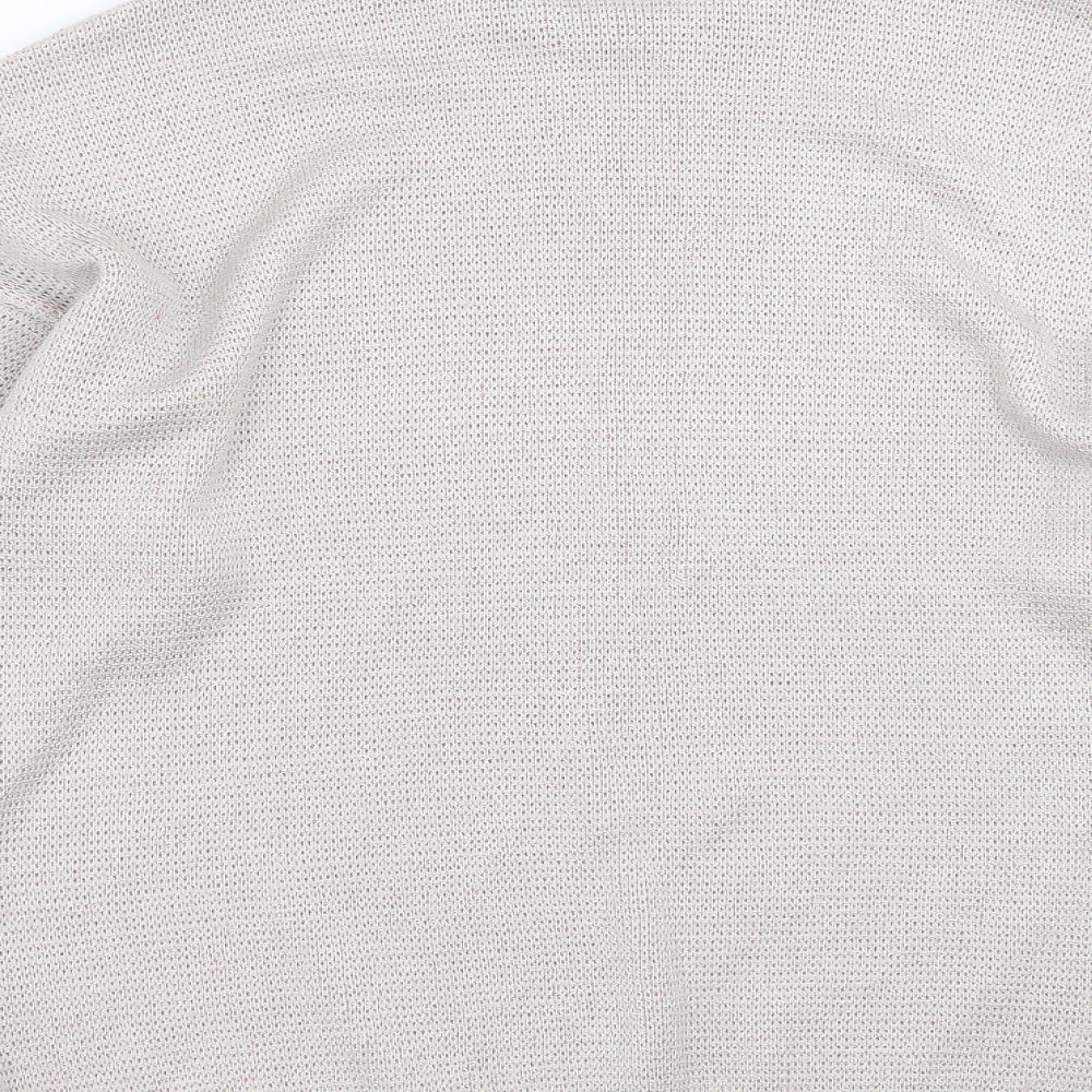 Match Set Womens Grey Floral Pullover Jumper Size M - leaf pattern