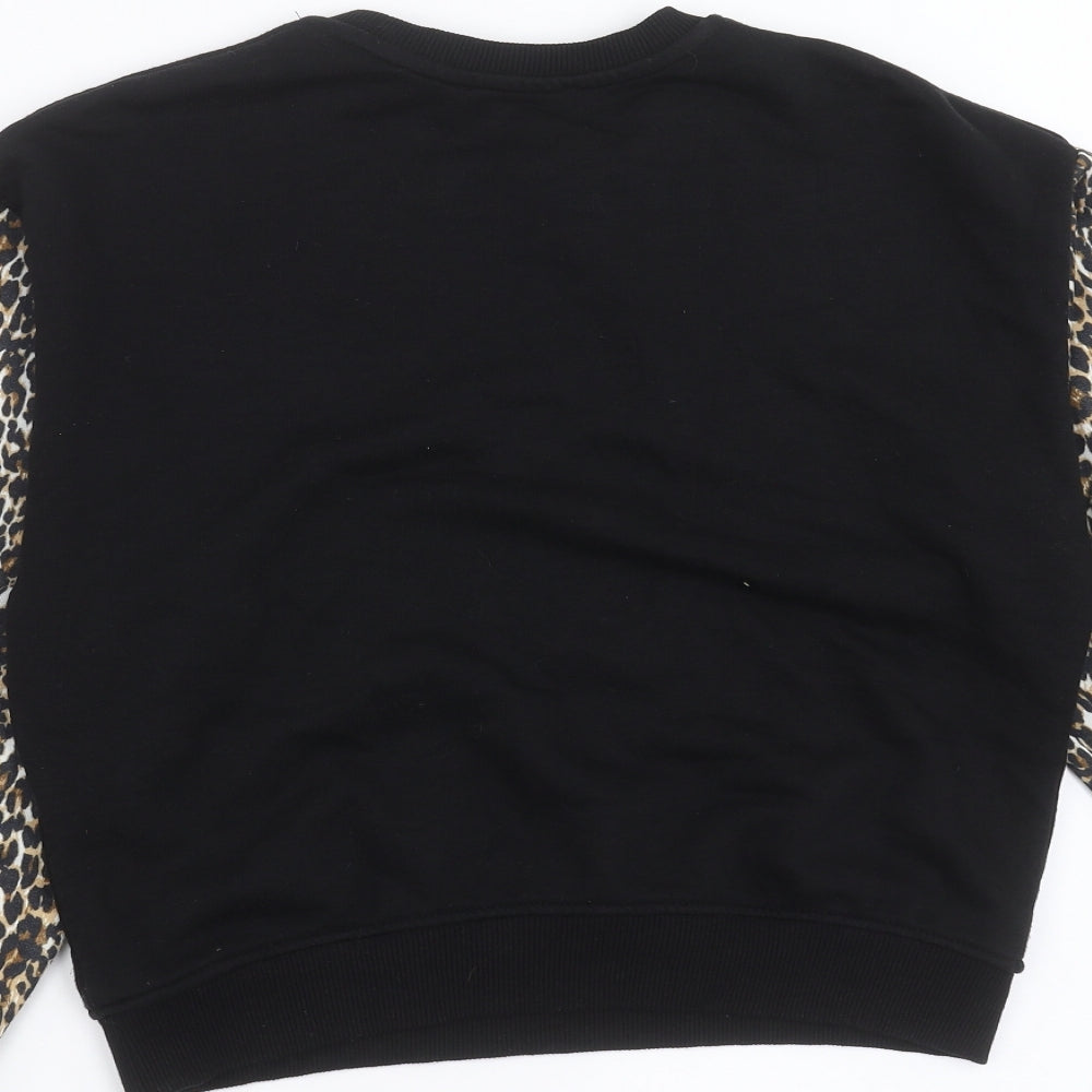 Primark Womens Black Animal Print Pullover Sweatshirt Size 2XS