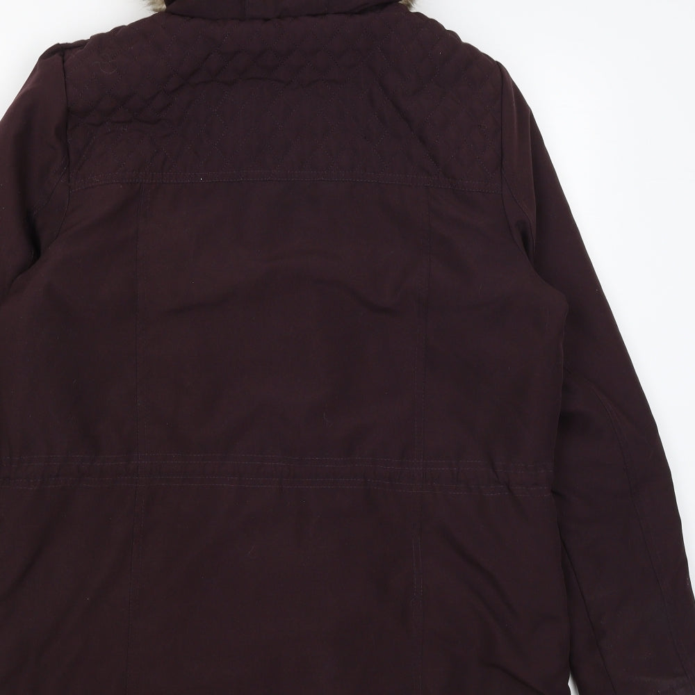 Bonmarché Womens Purple Rain Coat Coat Size 12