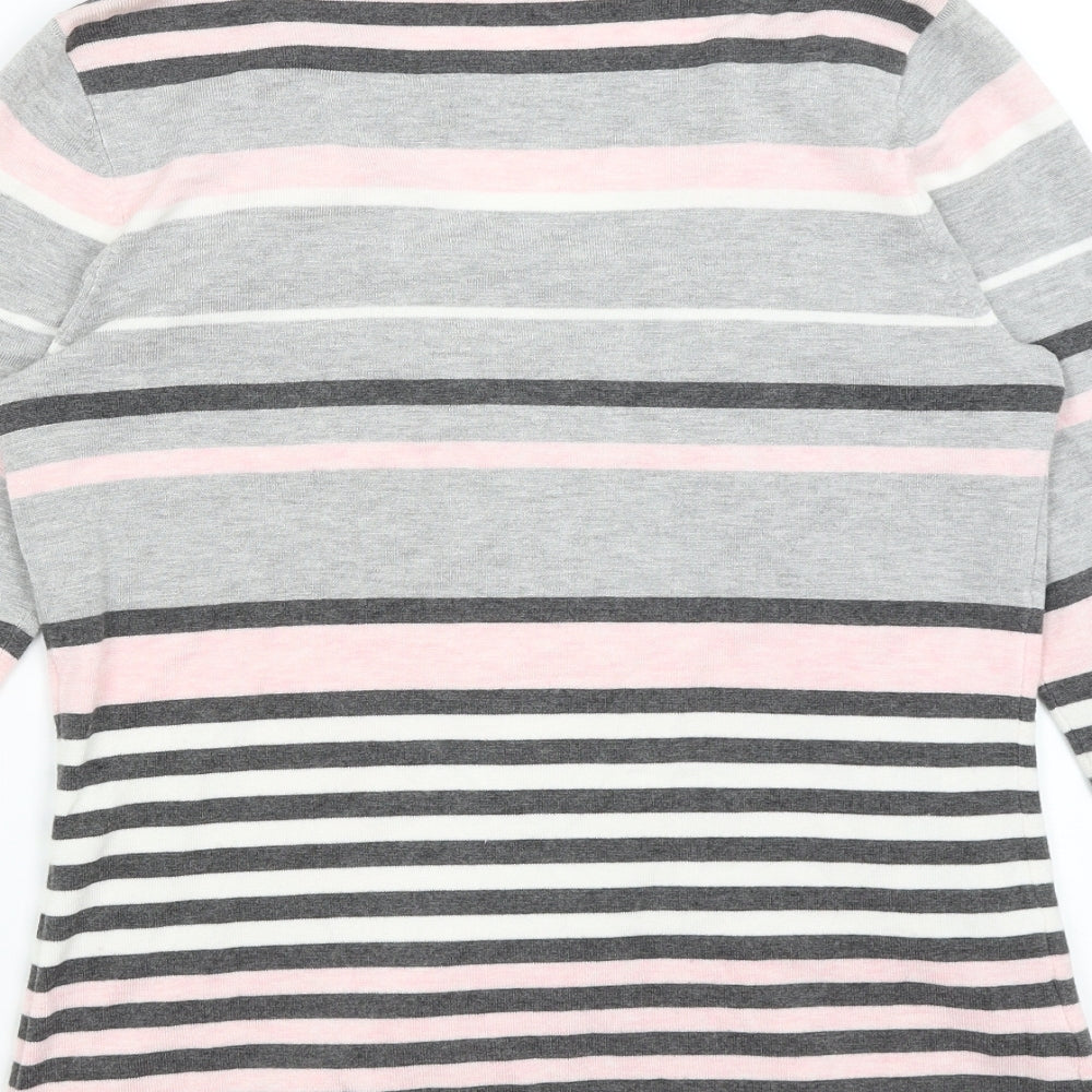 CC Womens Pink Striped Pullover Jumper Size S