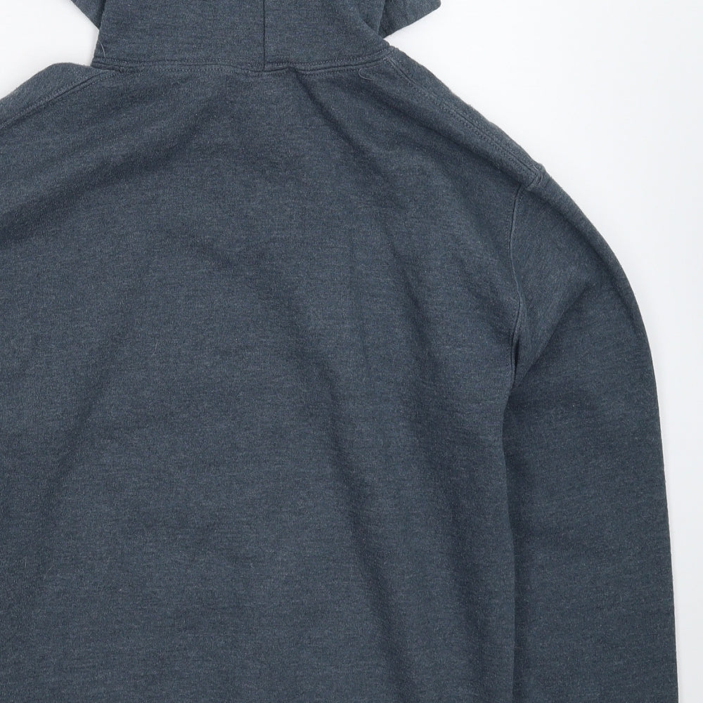 Gildan Mens Grey Pullover Hoodie Size S