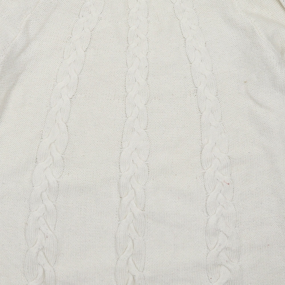 H&M Womens White Knit Pullover Jumper Size M