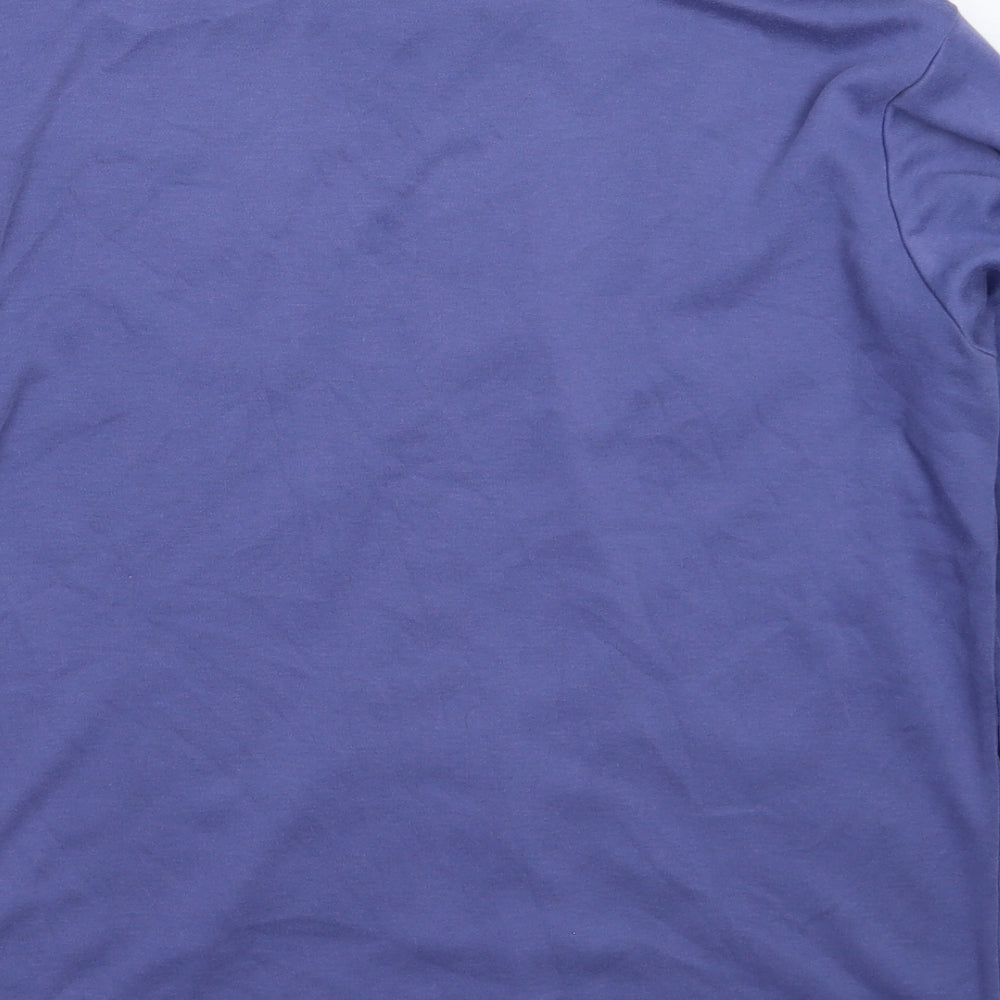 Preworn Womens Blue Basic Button-Up Size 14