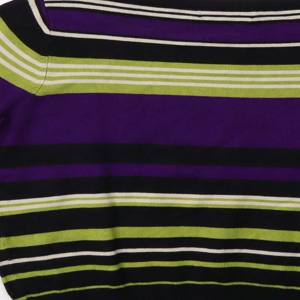 Debenhams Womens Purple Striped Pullover Sweatshirt Size 14