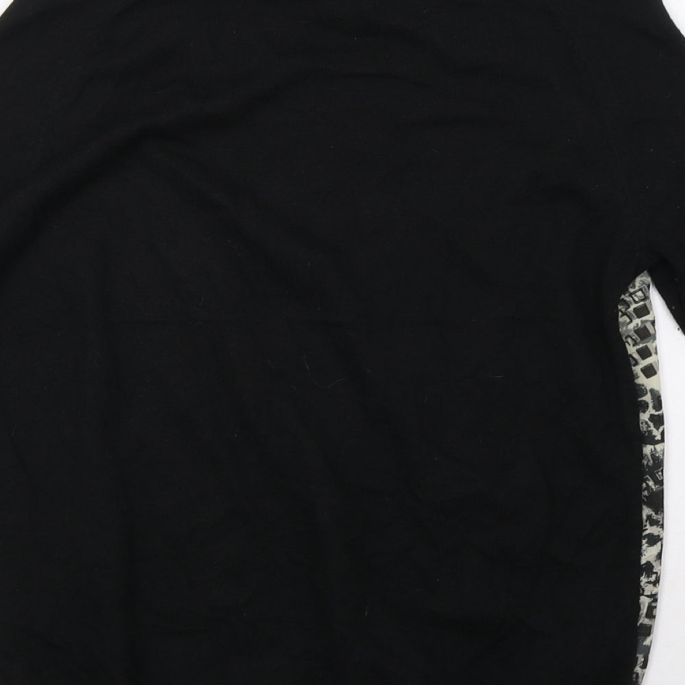 Marks & Spencer Womens Black Animal Print Pullover Sweatshirt Size 6