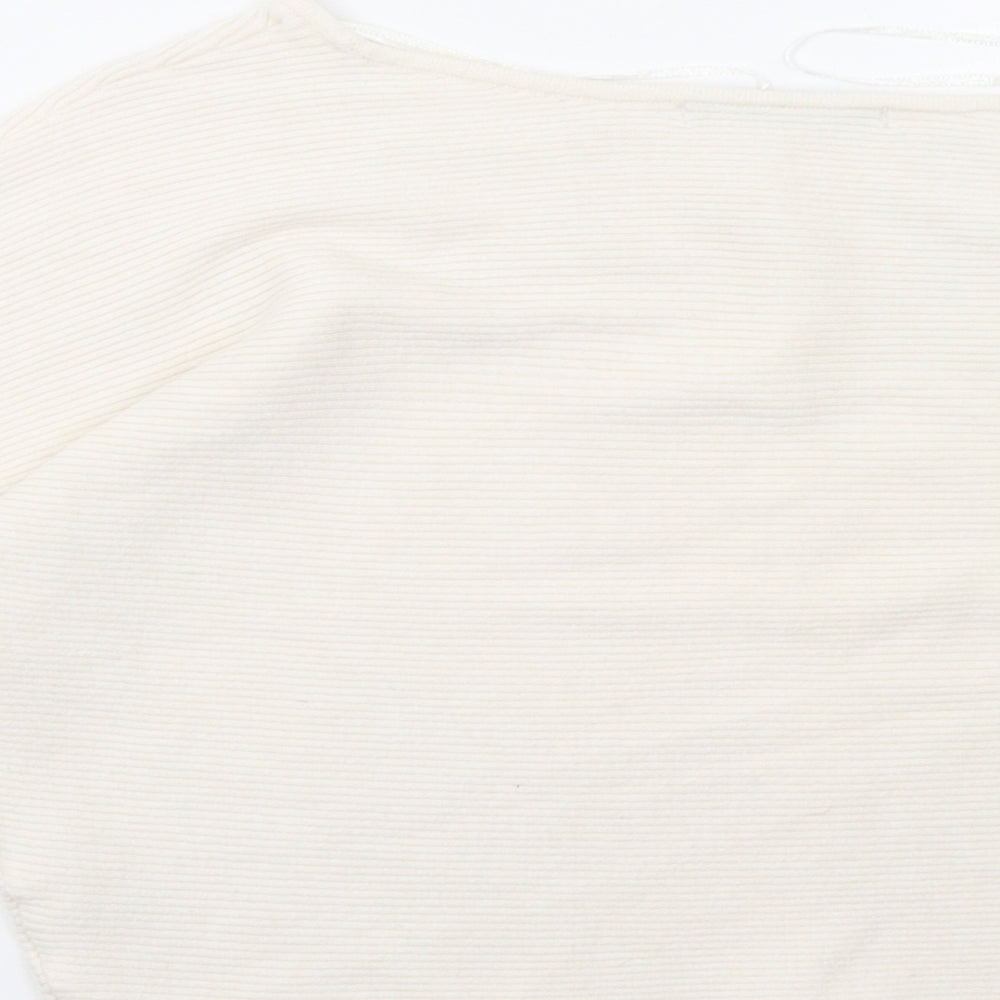 George Womens White Pullover Sweatshirt Size S