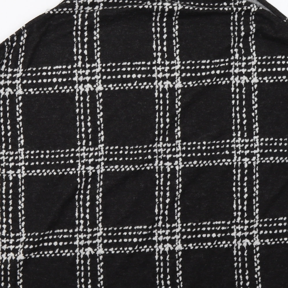 Select Womens Black Check Pullover Sweatshirt Size 16