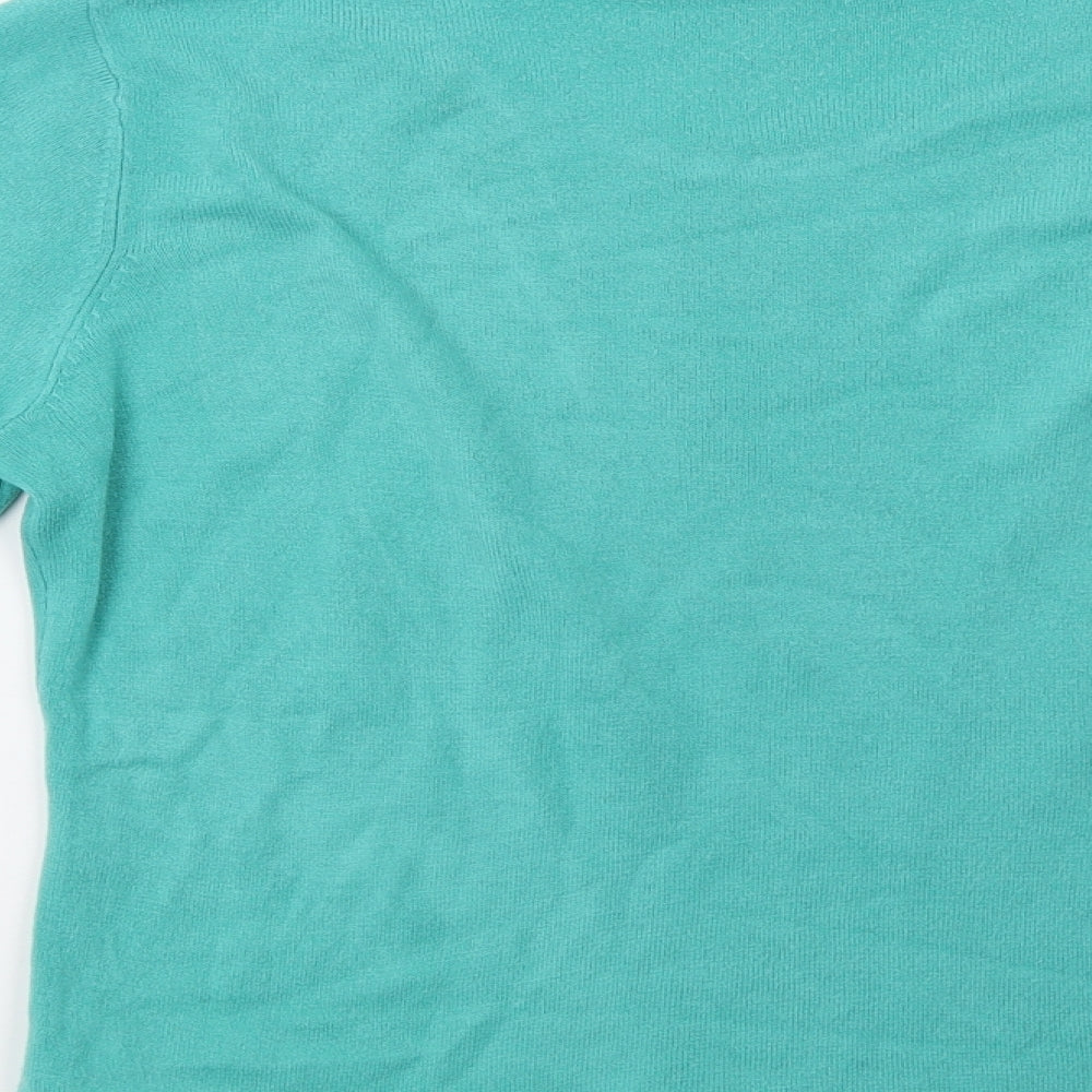 Preworn Womens Green Knit Pullover Sweatshirt Size 14