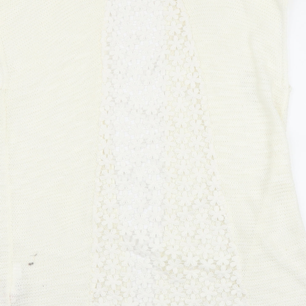 yd Girls White Cardigan Jumper Size 10-11 Years