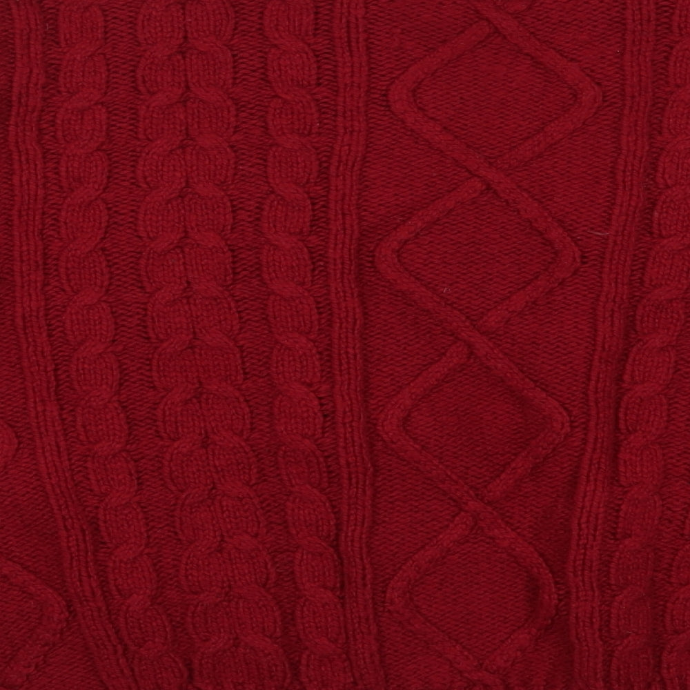 Matalan Womens Red Knit Pullover Sweatshirt Size L