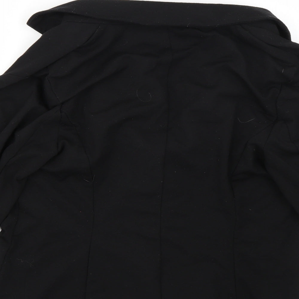 New Look Womens Black Overcoat Coat Size 16