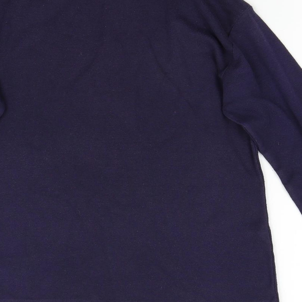 Poppy Womens Purple Knit Pullover Jumper Size M