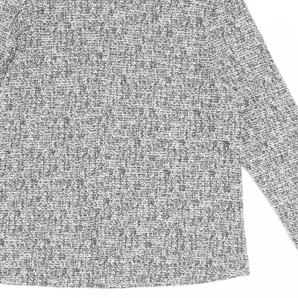 M&s Womens Black Herringbone Pullover Jumper Size 10