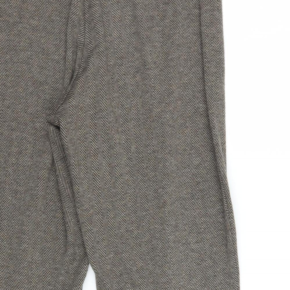 Bonmarché Womens Brown Geometric Trousers Size 16 L28 in
