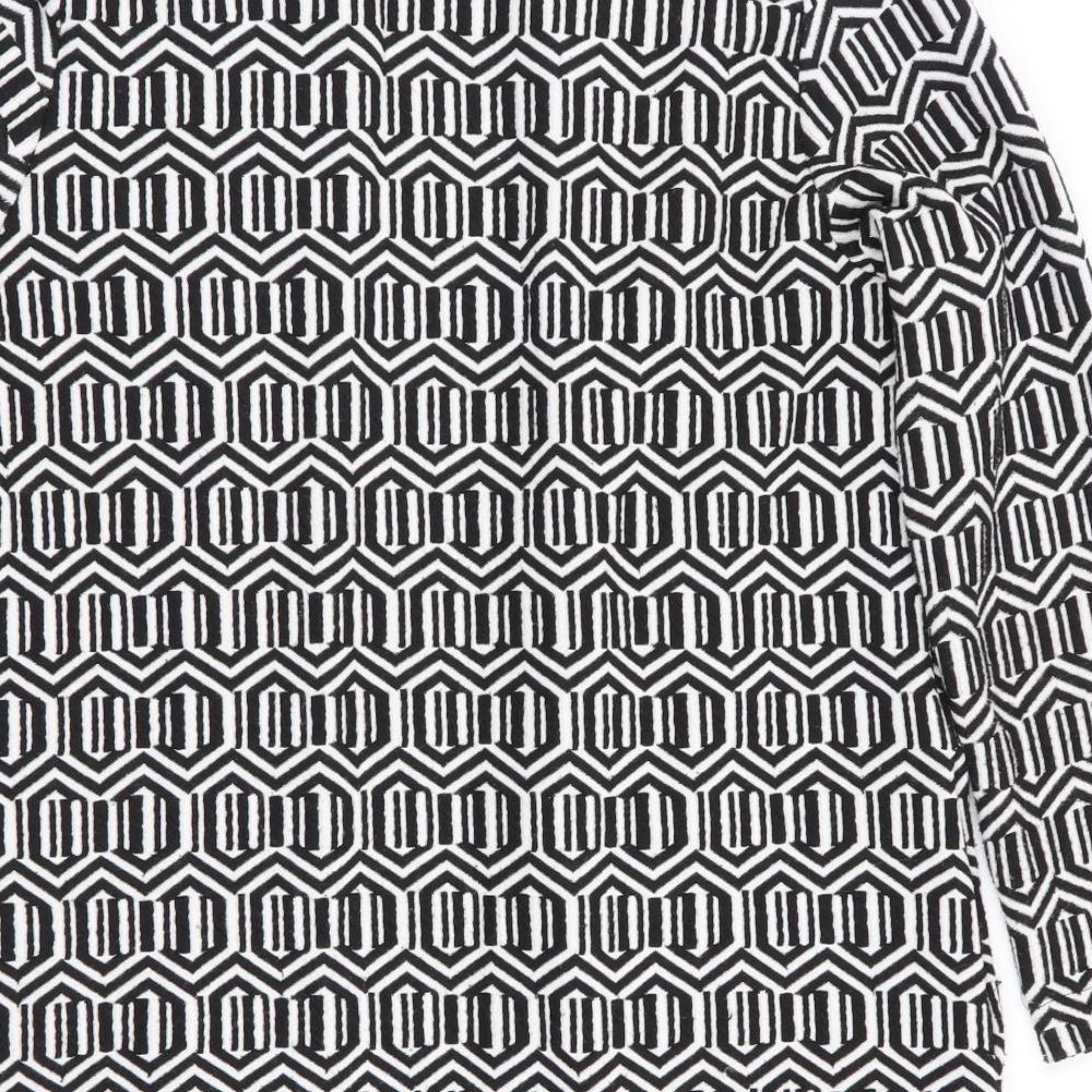 Redherring Womens Grey Geometric Jacket Size 14 - Longline Jacket