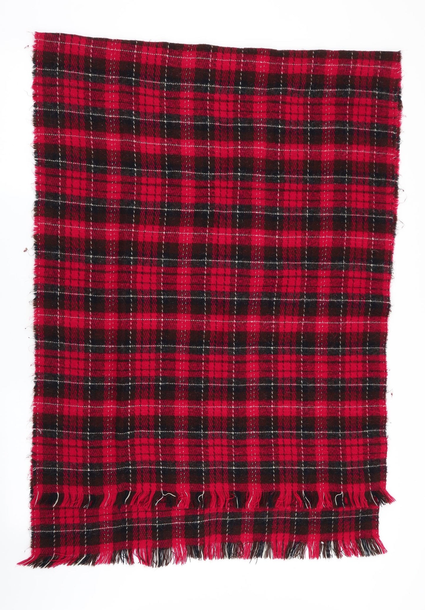 Preworn Womens Red Check Shawl/Wrap