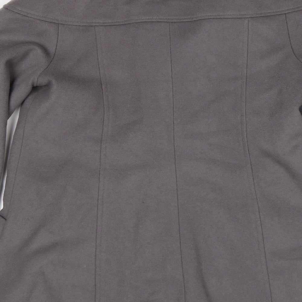 Lilya Womens Grey Overcoat Coat Size 12